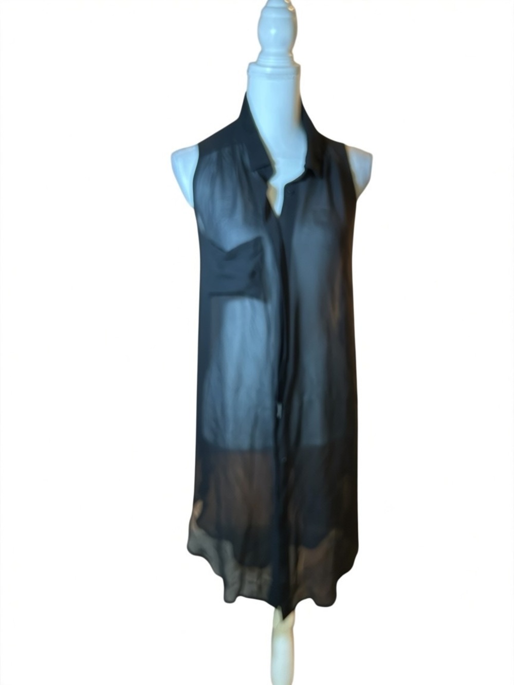 Lush Black Sheer Sleeveless Tunic